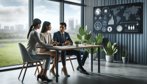 Insurance company leaders mitigating climate risk with green investments and carbon credits